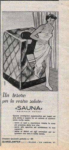 Sauna. Un tesoro per la vostra salute. Advertising 1956 - copertina