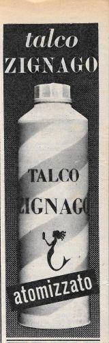 Talco Zignago. Advertising 1956 - copertina