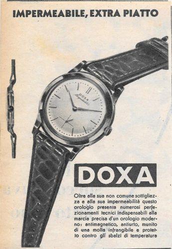 Doxa. Impermeabile, extra piatto. Advertising 1956 - copertina