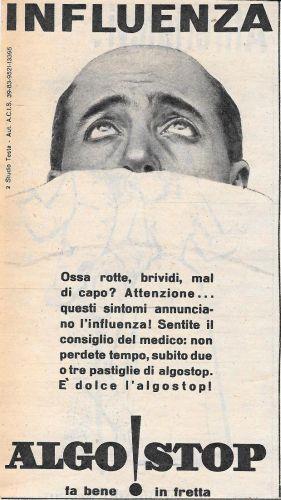 Influenza. Algo stop. Advertising 1956 - copertina