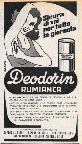 Deodorin Rumianca. Advertising 1956 - copertina
