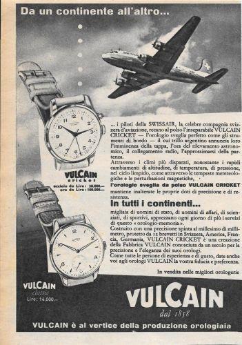 Vulcain, da un continente all'altro... Advertising 1956 - copertina