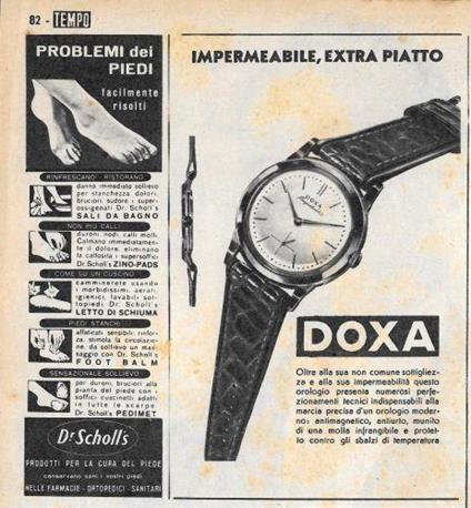 Doxa, impermeabile, extra piatto. Advertising 1956 - copertina