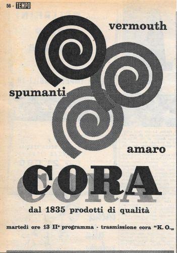 Cora, vermuth, spumanti, amaro. Advertising 1956 - copertina