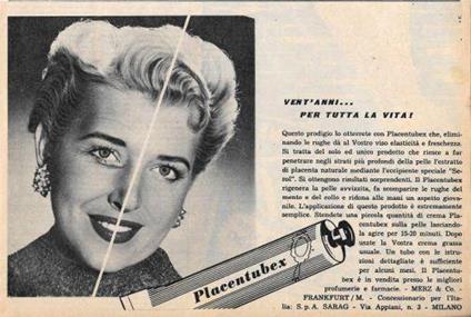 Placentubex, vent'anni... per tutta la vita!. Advertising 1956 - copertina