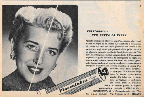 Placentubex, vent'anni... per tutta la vita!. Advertising 1956 - copertina