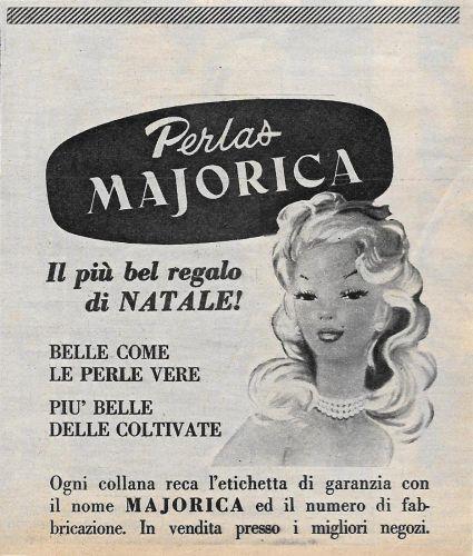 Perlas Majorica. Belle come le perle vere. Advertising 1956 - copertina