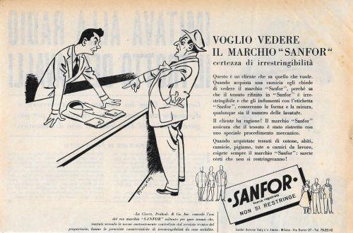 Sanfor non si restringe. Advertising 1956 - copertina