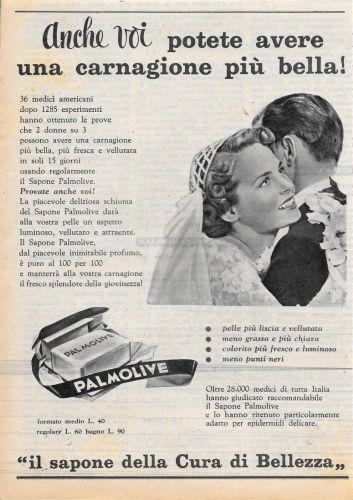 Palmolive, il sapone della cura di bellezza. Advertising 1956 - copertina