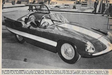 Alfa Romeo Giulietta 3000 cc al Salone di Milano. Stampa 1956 - copertina