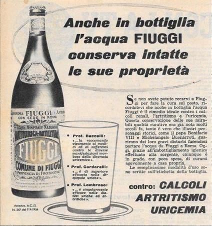 Acqua Fiuggi. Advertising 1956 - copertina