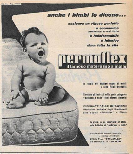 Permaflex. Anche i bimbi lo dicono.... Advertising 1956 - copertina