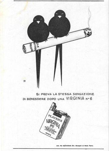 Virginia Player's n. 6. 11. si prova la stessa sensazione di benessere dopo una Virginia. Advertising 1956 - copertina