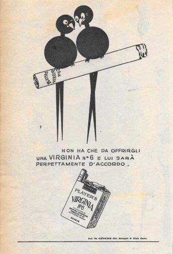 Virginia Player's n. 6. 7. Non ha che da offrigli una Virginia n.6 e lui sarà perfettamente d'accordo. Advertising 1956 - copertina