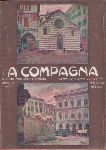 A Compagna. Rivista. Anno III. n. 1 gennaio 1930 - copertina