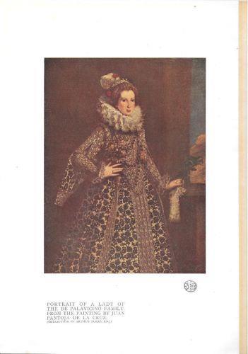 Portrait of a Lady of the De Palavicino Family , painting by Juan Pantoja de la Cruz. Stampa 1921 - copertina