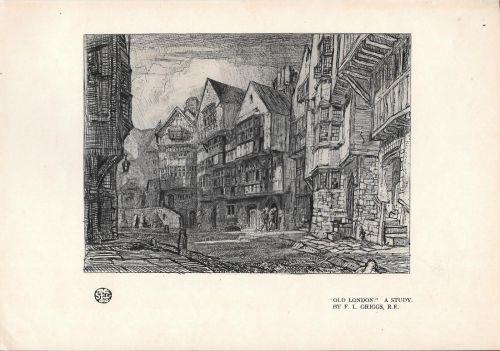 Old London, a study by F.L. Griggs. Stampa 1921 - copertina
