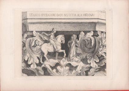 Trajan an the window, from the Capital at Ducal Palace in Venice. Engraving 1868 - Charles Perkins - copertina