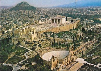 Atene. L'Acropoli vista dall'aereo. Non viaggiata - copertina