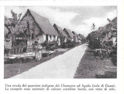 Strada del quartiere indigeno dei Chamorro (isola di Guam). Stampa 1934 - copertina
