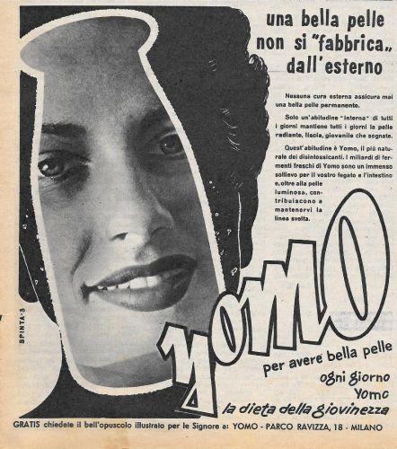 Yomo per avere una pelle più bella. Advertising 1956 - copertina