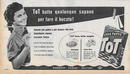 TOT batte qualunque sapone per fare il bucato! BPD. Advertising 1956 - copertina