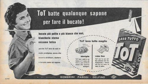 TOT batte qualunque sapone per fare il bucato! BPD. Advertising 1956 - copertina