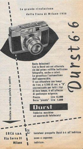 Durst 6x6. Advertising 1956 - copertina