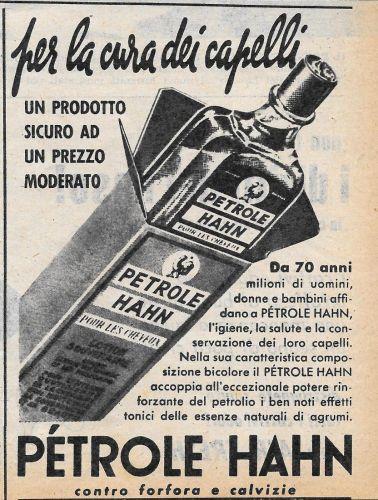 Pétrole Hahn per la cura dei capelli. Advertising 1956 - copertina