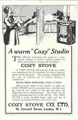 Cozy Stove Co. A warm Cozy Studio. Advertising 1924 - copertina