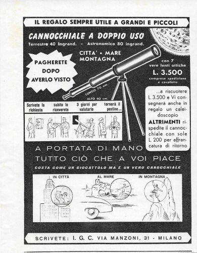 Cannocchiale a doppio uso. Advertising 1959 - copertina