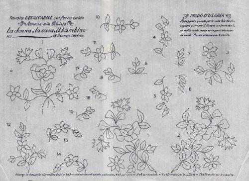 Ricami per corredini, decalcabili con ferro caldo. Stampa 1934 - copertina