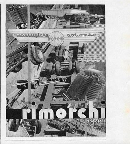 Metallurgiche Colombo. Rimorchi speciali. Advertising 1957 - copertina