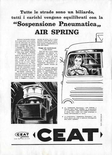 Ceat Sospensione Pneumatica Air Spring. Advertising 1957 - copertina