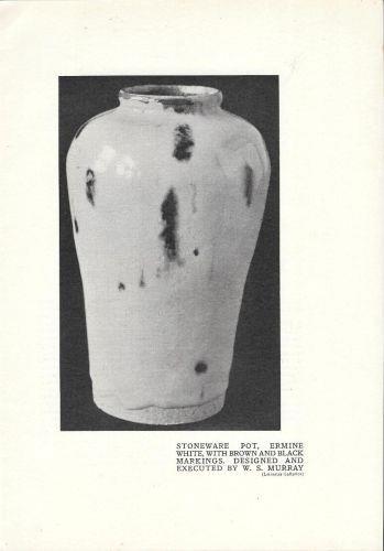 Stoneware pot, markings, designed and executed by W.S. Murray - Stampa 1924 - copertina