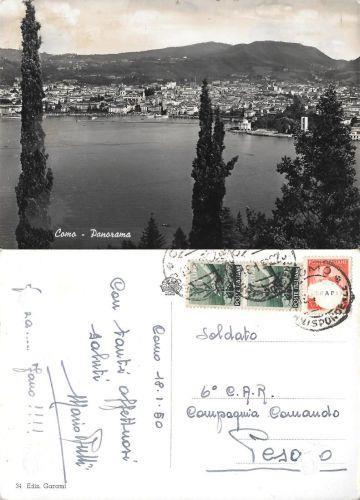 Como. Panorama. Viaggiata 1950 - copertina