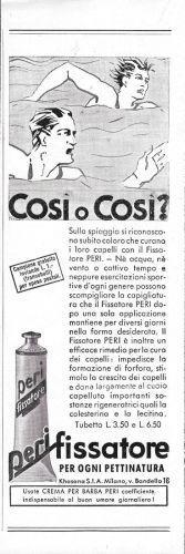 Peri. Fissatore per ogni pettinatura. Advertising 1937 - copertina