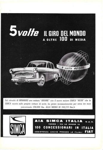 Simca Ariane. Advertising 1960 - copertina