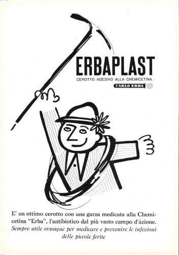 Erbaplast cerotto adesivo alla chemicetina. Advertising 1960 - copertina