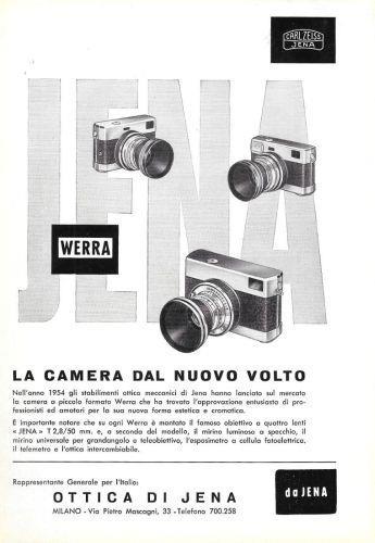 Werra la camera dal volto nuovo. Carl Zeiss Jena. Advertising 1960 - copertina