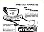 Alimento al Plasmon. Massima nutrizione nel minor volume. Advertising 1960