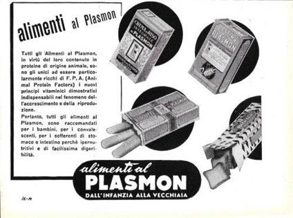 Alimenti al Plasmon dall'infanzia alla vecchiaia. Advertising 1960 - copertina