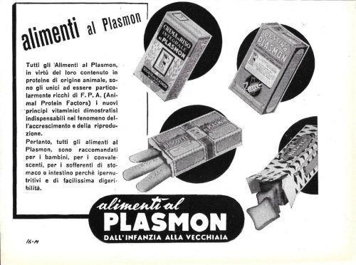 Alimenti al Plasmon dall'infanzia alla vecchiaia. Advertising 1960 - copertina
