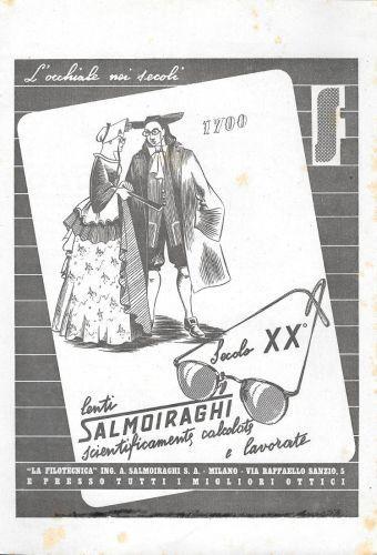 Lenti Salmoiraghi scientificamente, calcolate lavorate. Advertising 1941 - copertina
