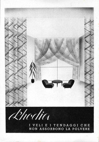 Rhodia. I veli e i tendaggi che non assorbono la polvere. Advertising 1941 - copertina