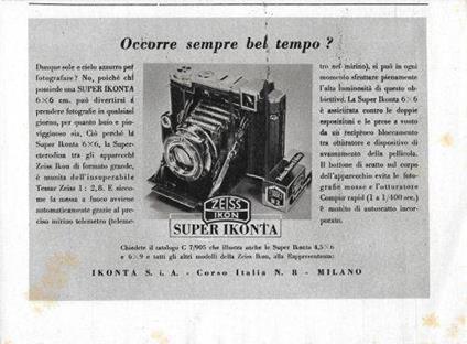 Zeiss Supe Ikonta. Advertising 1941 - copertina