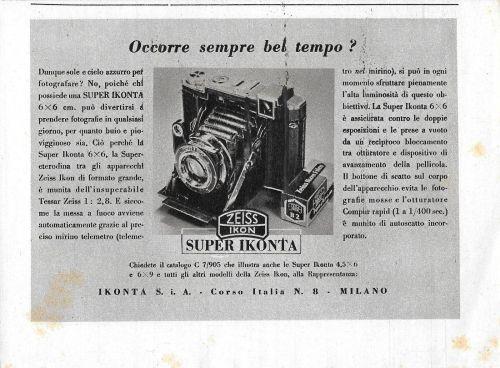 Zeiss Supe Ikonta. Advertising 1941 - copertina