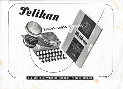 Pelikan, nastri e carta carbone. Advertising 1941 - copertina
