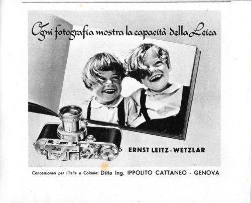 Ogni fotografia mostra la capacità della Leica. Advertising 1941 - copertina
