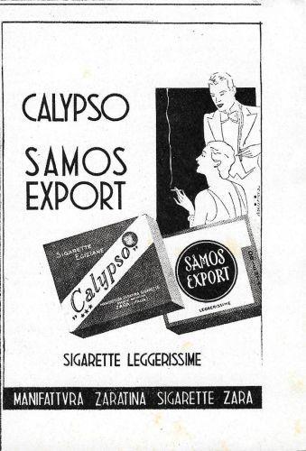Sigarette Calypso e Samos Export. Advertising 1941 - copertina